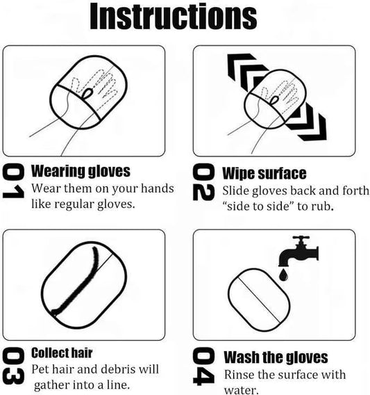 Pet Electrostatic Hair Removal Gloves Two-way Bristles Sticky Hair Removal Artifact For Cats And Dogs Pet Necessary Gloves Cat Hair Cleaning