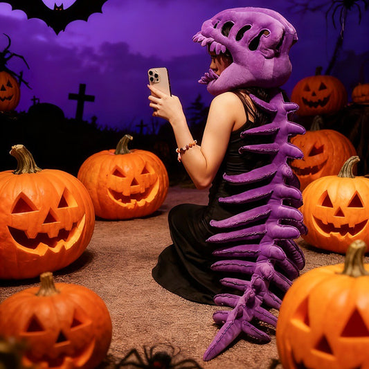 Cross-Border Dinosaur Skeleton Chinese Dinosaur Park Tyrannosaurus Rex Kidsren's Cosplay Halloween Skeleton Sounding Plush Doll